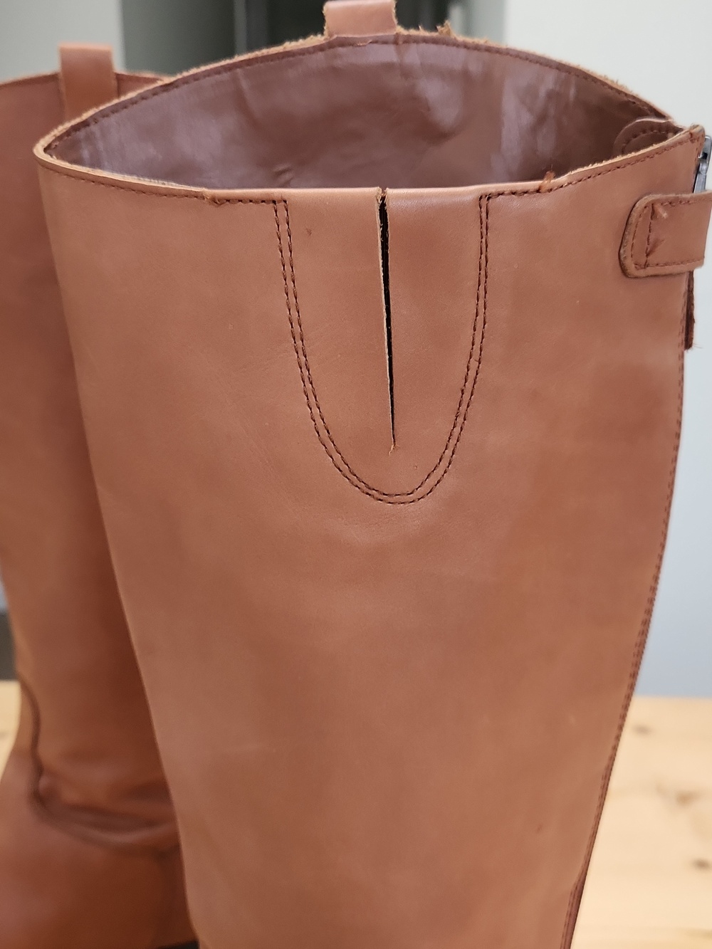 Sam Edelman Penny Tall Riding Boots Cognac Brown Leather Knee High Size 10M - Picture 10 of 16